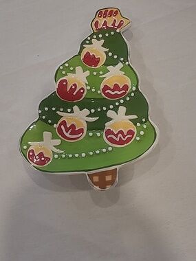 Boston Warehouse Trading Corp. Ceramic Christmas Tree Candy Plate